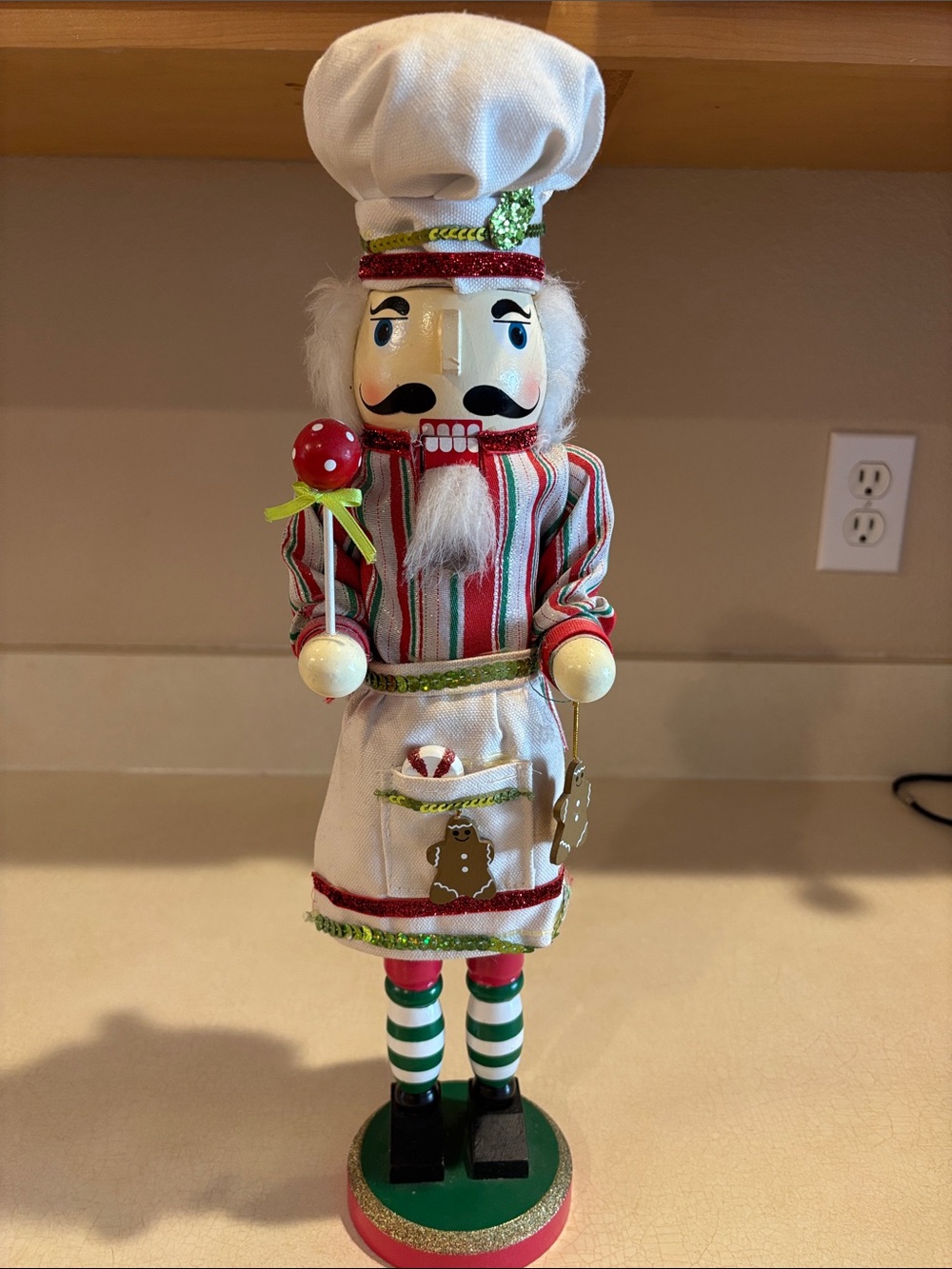 Chef Nutcracker Holiday Décor in White, Red & Green